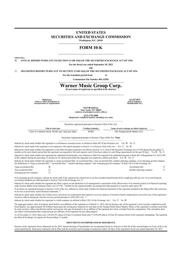 Thumbnail Warner Music Group
 10-K Annual Report 2023