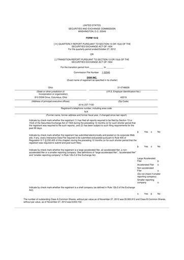 Vorschaubild Designer Brands
 10-Q Quartalsbericht 2012 