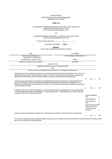 Vorschaubild Designer Brands
 10-Q Quartalsbericht 2013 