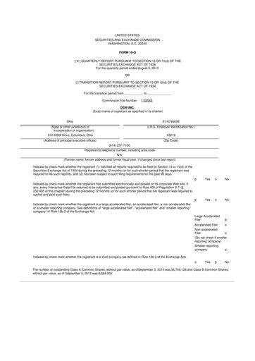 Vorschaubild Designer Brands
 10-Q Quartalsbericht 2013 