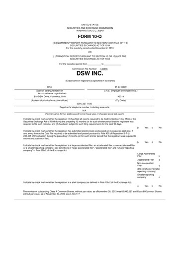 Vorschaubild Designer Brands
 10-Q Quartalsbericht 2013 