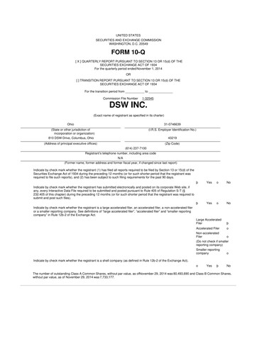 Vorschaubild Designer Brands
 10-Q Quartalsbericht 2014 