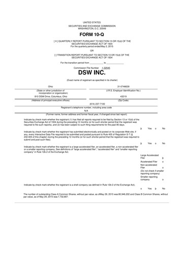 Vorschaubild Designer Brands
 10-Q Quartalsbericht 2015 