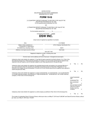 Vorschaubild Designer Brands
 10-Q Quartalsbericht 2016 