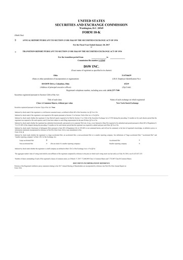 Vorschaubild Designer Brands
 10-K Jahresbericht 2016