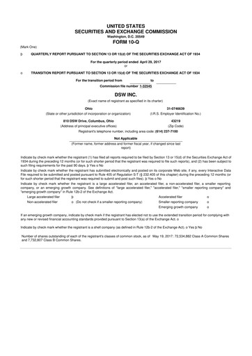 Vorschaubild Designer Brands
 10-Q Quartalsbericht 2017 