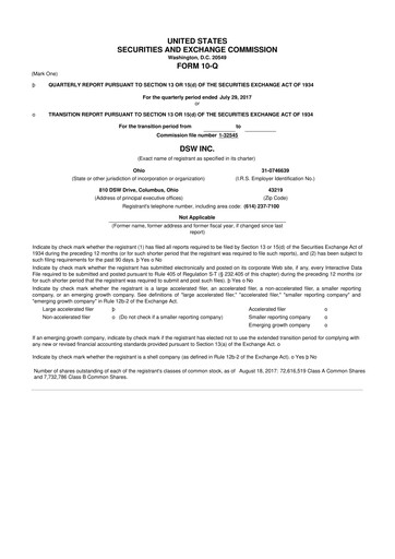 Vorschaubild Designer Brands
 10-Q Quartalsbericht 2017 