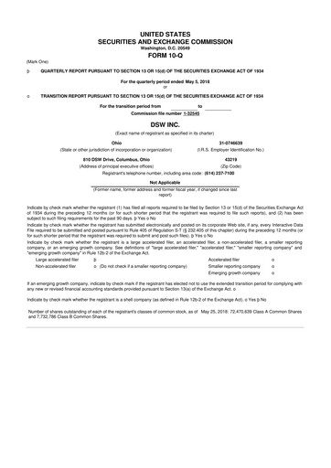 Vorschaubild Designer Brands
 10-Q Quartalsbericht 2018 