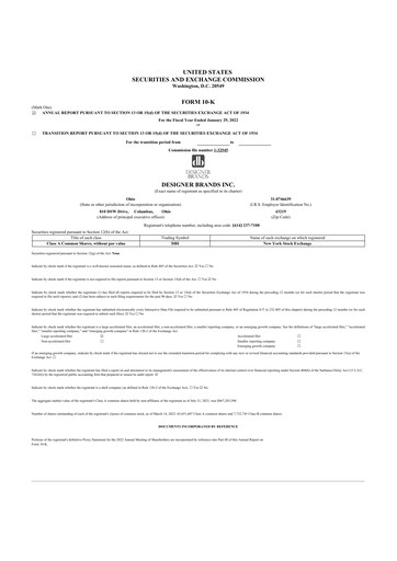 Vorschaubild Designer Brands
 10-K Jahresbericht 2021