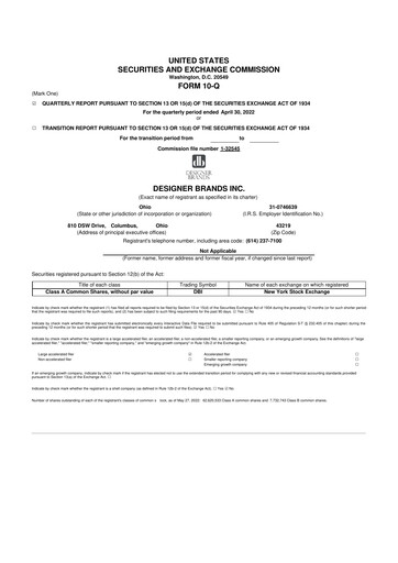 Vorschaubild Designer Brands
 10-Q Quartalsbericht 2022 