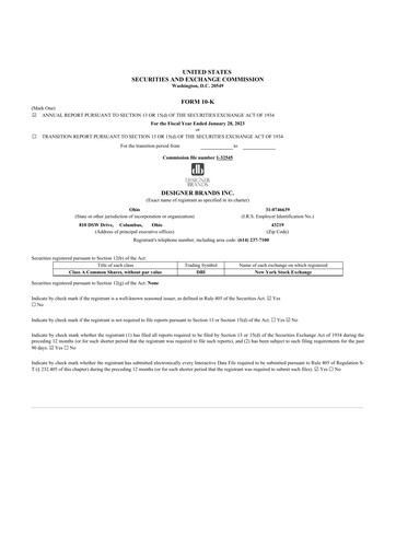 Vorschaubild Designer Brands
 10-K Jahresbericht 2022