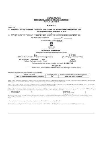 Vorschaubild Designer Brands
 10-Q Quartalsbericht 2023 