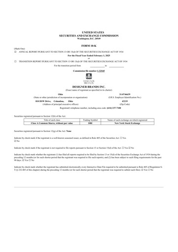 Vorschaubild Designer Brands
 10-K Jahresbericht 2024