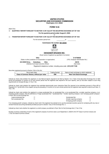 Vorschaubild Designer Brands
 10-Q Quartalsbericht 2025 