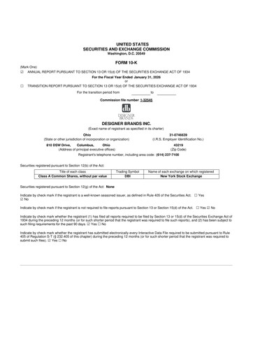 Vorschaubild Designer Brands
 10-K Jahresbericht 2025