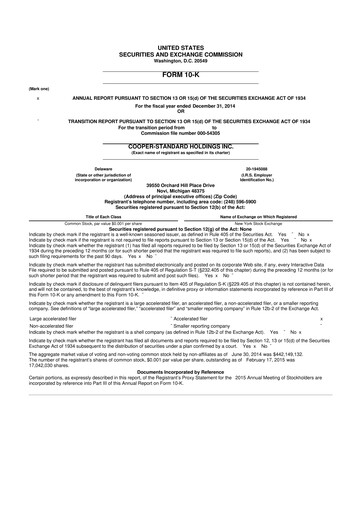 Thumbnail Cooper Standard 10-K Annual Report 2014