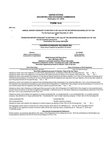 Thumbnail Cooper Standard 10-K Annual Report 2015