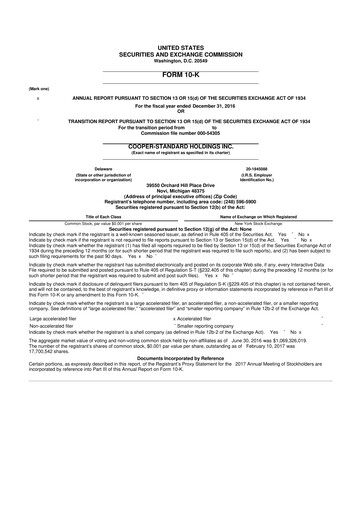 Thumbnail Cooper Standard 10-K Annual Report 2016