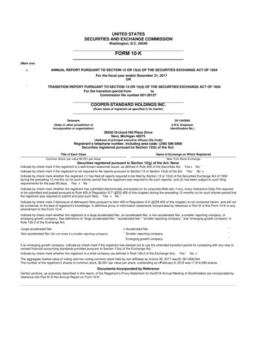 Thumbnail Cooper Standard 10-K Annual Report 2017