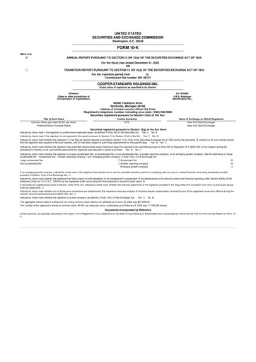 Thumbnail Cooper Standard 10-K Annual Report 2022