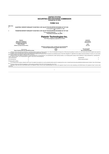 Vorschaubild Palantir 10-Q Quartalsbericht 2022 