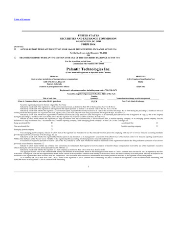 Thumbnail Palantir 10-K Annual Report 2022