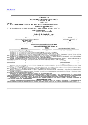 Thumbnail Palantir 10-K Annual Report 2023