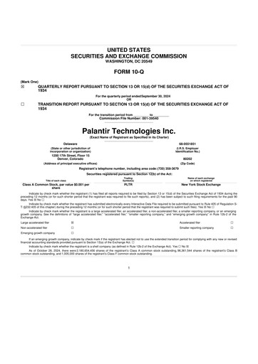 Vorschaubild Palantir 10-Q Quartalsbericht 2024 