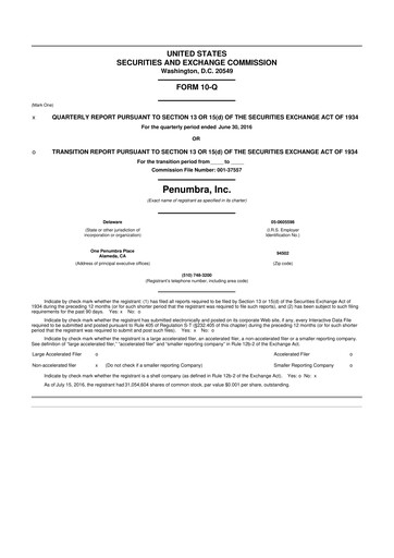 Thumbnail Penumbra 10-Q Quarterly Report FY2016 