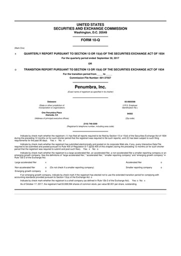 Thumbnail Penumbra 10-Q Quarterly Report FY2017 