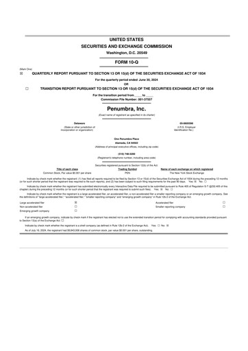 Thumbnail Penumbra 10-Q Quarterly Report FY2024 