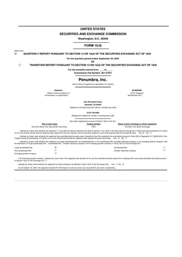 Thumbnail Penumbra 10-Q Quarterly Report FY2024 