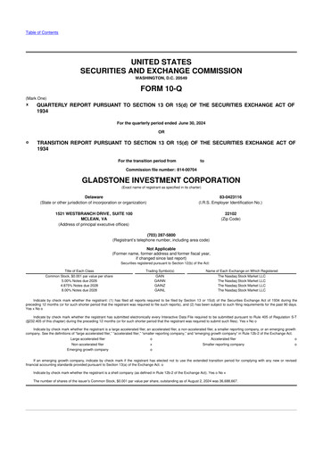Thumbnail Gladstone Investment 10-Q Quarterly Report FY2025 