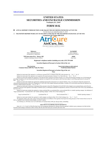 Thumbnail AtriCure 10-K Annual Report 2015