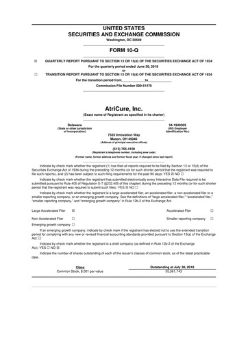 Miniature AtriCure 10-Q Rapport trimestriel 2018 