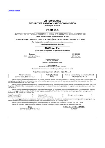 Miniature AtriCure 10-Q Rapport trimestriel 2025 
