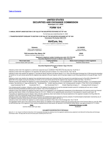 Miniature AtriCure 10-K Rapport annuel 2025