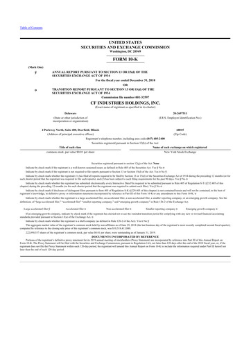 Thumbnail CF Industries
 10-K Annual Report 2018