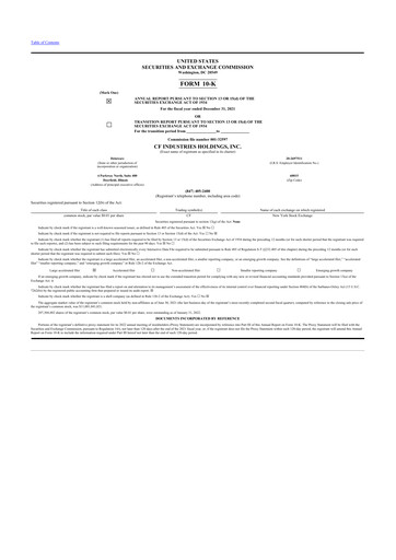 Thumbnail CF Industries
 10-K Annual Report 2021