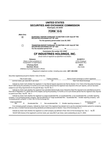 Thumbnail CF Industries
 10-Q Quarterly Report FY2023 