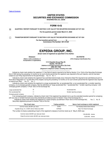 Vorschaubild Expedia Group 10-Q Quartalsbericht 2020 