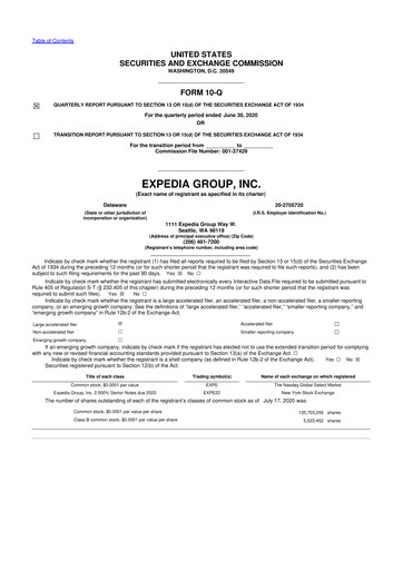 Vorschaubild Expedia Group 10-Q Quartalsbericht 2020 