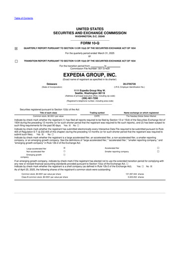 Vorschaubild Expedia Group 10-Q Quartalsbericht 2025 