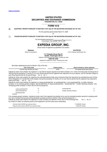 Vorschaubild Expedia Group 10-Q Quartalsbericht 2026 