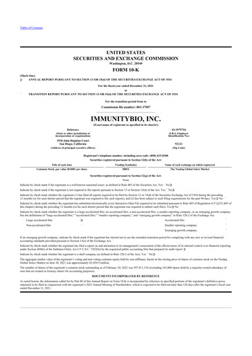 Miniature ImmunityBio 10-K Rapport annuel 2021