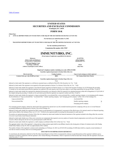 Miniature ImmunityBio 10-K Rapport annuel 2022
