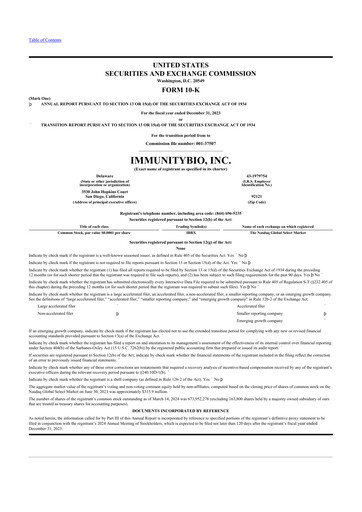 Miniature ImmunityBio 10-K Rapport annuel 2023