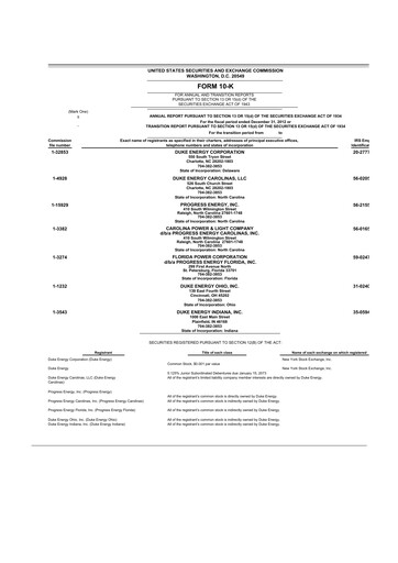 Thumbnail Duke Energy 10-K Annual Report 2012