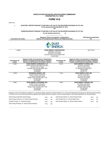 Thumbnail Duke Energy 10-Q Quarterly Report FY2015 