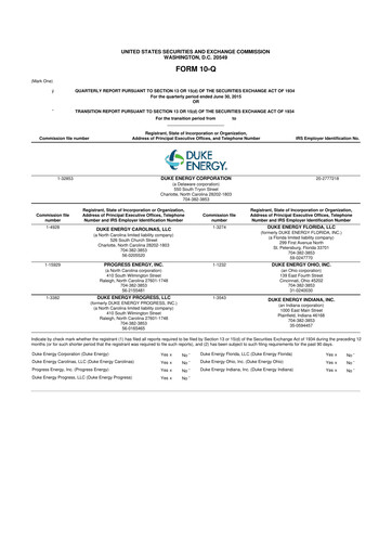 Thumbnail Duke Energy 10-Q Quarterly Report FY2015 